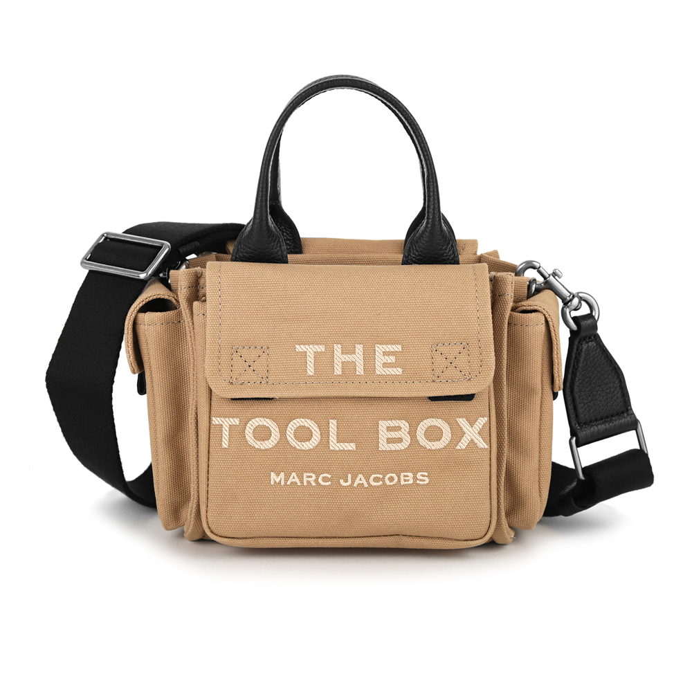 MARC JACOBS Handbag The Mini Tool Box Leather Beige - Picture 1 of 9